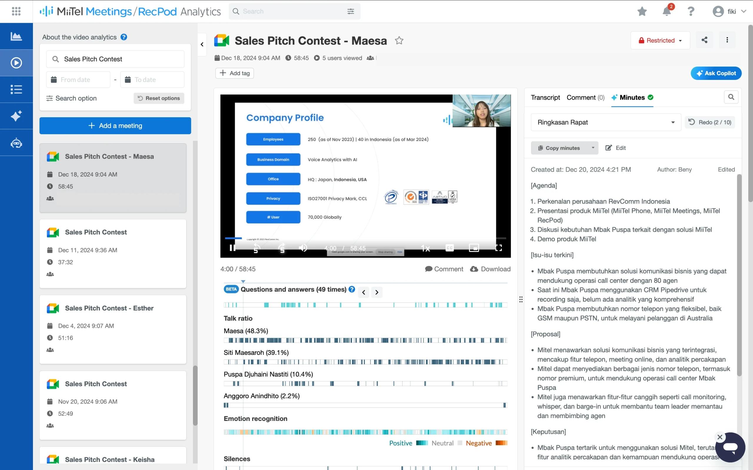 miitel meetings notulen rapat